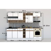 Bucatarie COSSY NEW 260 Stejar Sonoma
